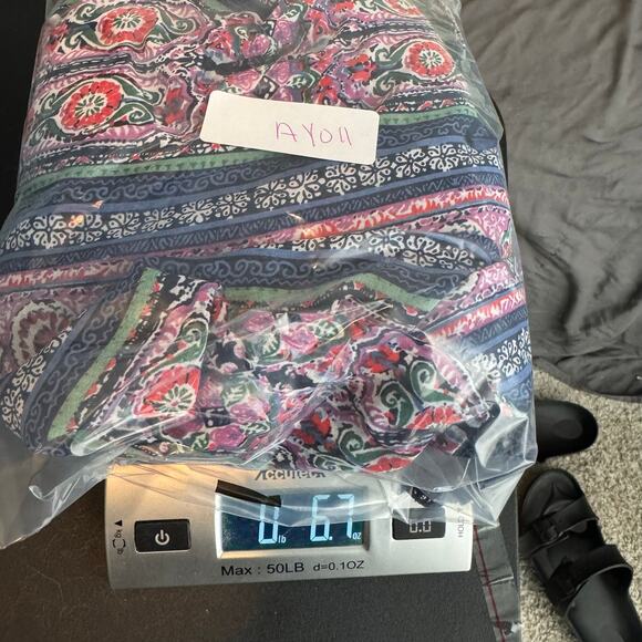 Angie Boho Kimono Cardigan Open Front Floral Paisley Lace Trim Multicolor 3X - Picture 5 of 5